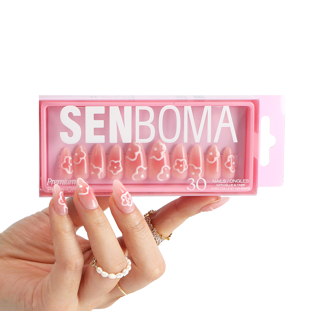 Private Label Handmade Blush Gradient 3D Press on Nails ODM - 图片 2
