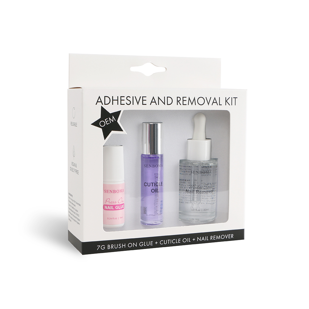 Senboma Nail Adhesive and Removal Kit: ODM Custom Non-Toxic Glue and Tabs for Secure Press-On Nails and Hassle-Free Removal - 图片 2